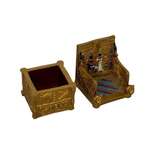 Trinket Box Chair Throne of Paraonic King Tutankhamun - Picture 6 of 8